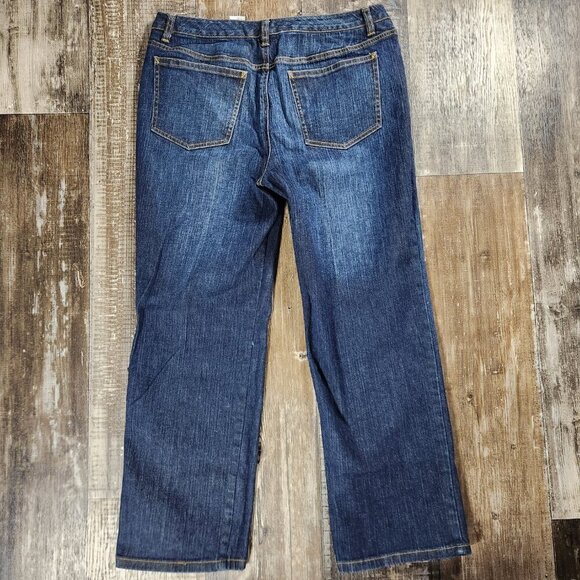 Talbots Petites Stretch Cropped Blue Jean Size 14 - Picture 2 of 10